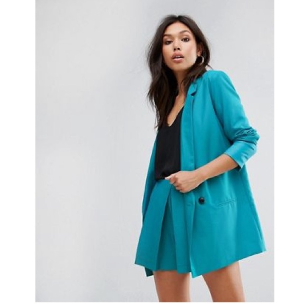 ASOS Tailored Blazer Aqua Jacquard size 10